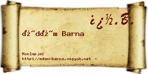 Ádám Barna névjegykártya