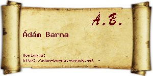 Ádám Barna névjegykártya